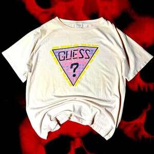 Vintage 1988 Guess Mad For Plaid Triangle Logo T-Shirt